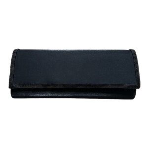 Vintage 80's Black Beaded Clutch Envelope Purse